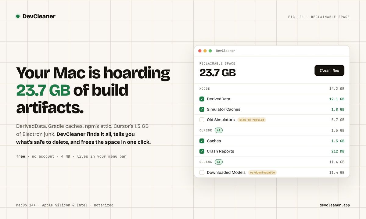DevCleaner MacOS screenshot 1