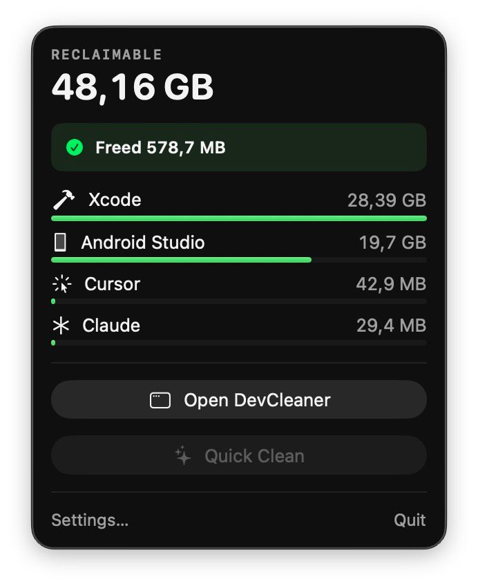 DevCleaner MacOS screenshot 5