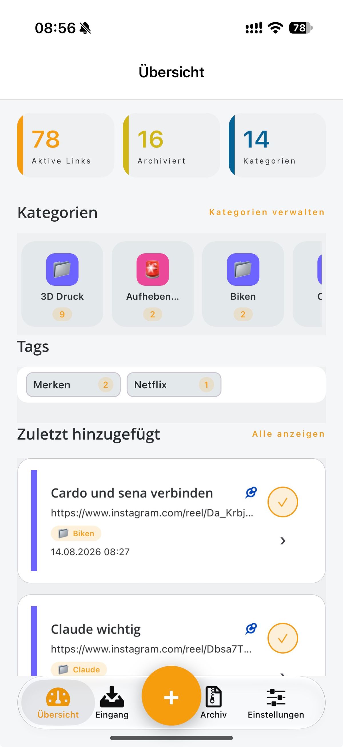 myLinks screenshot 1