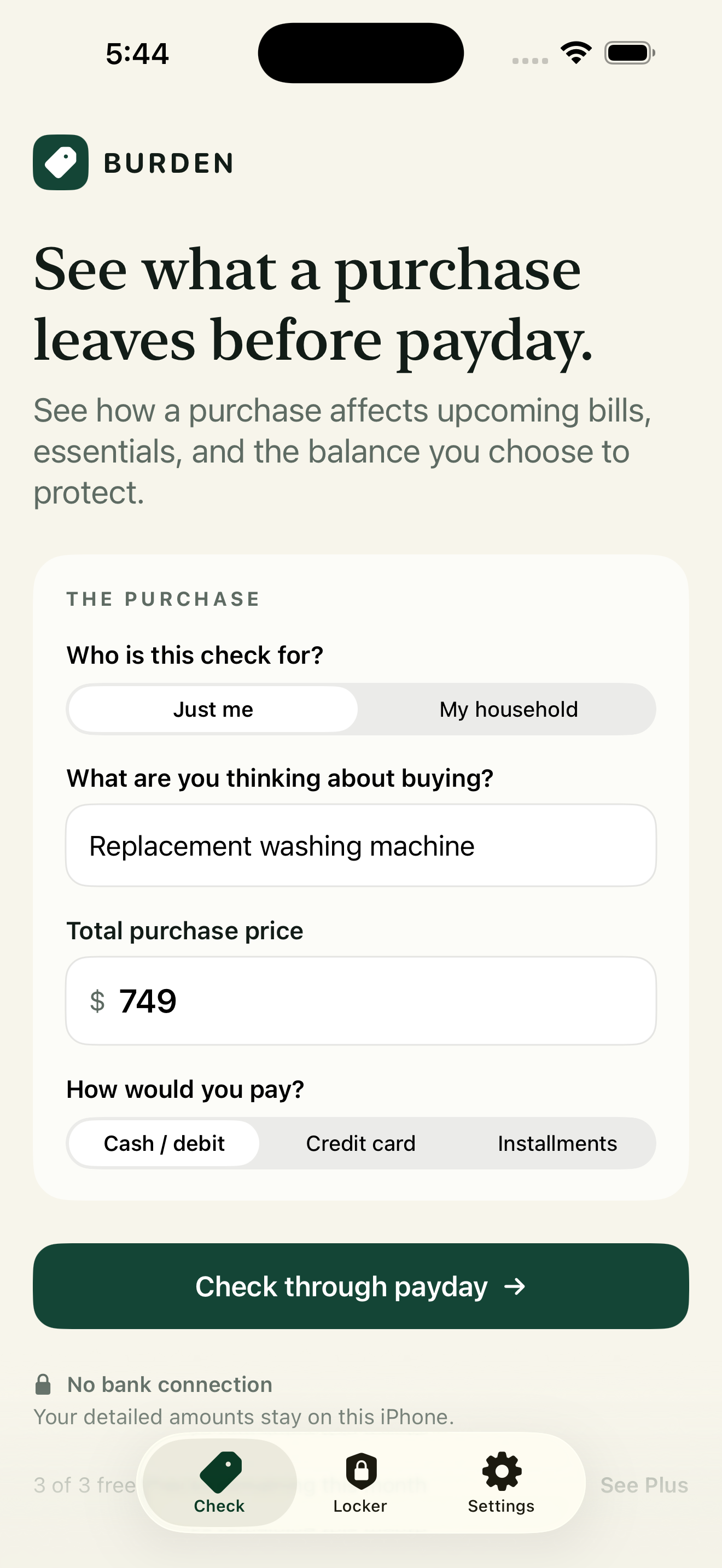 Burden: Purchase Check screenshot 1