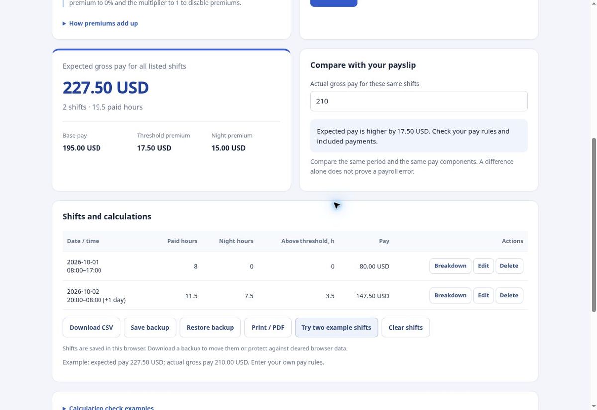 Shift Pay — Hours & Pay Tracker screenshot 2